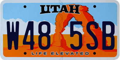UT license plate W485SB