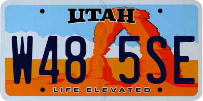 UT license plate W485SE