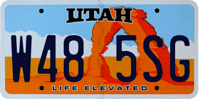 UT license plate W485SG
