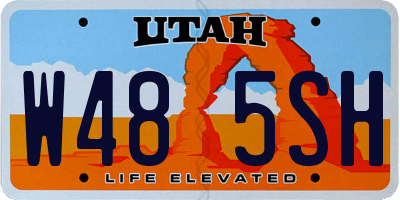 UT license plate W485SH