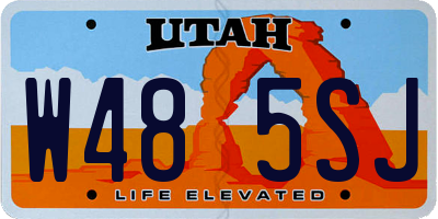 UT license plate W485SJ