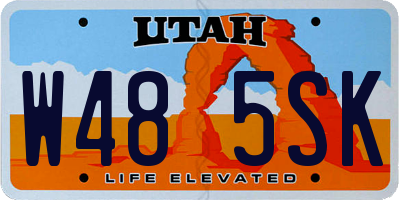 UT license plate W485SK