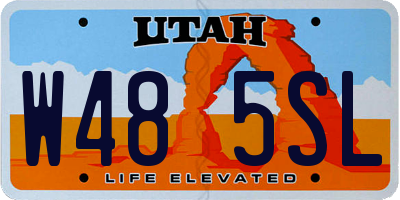 UT license plate W485SL