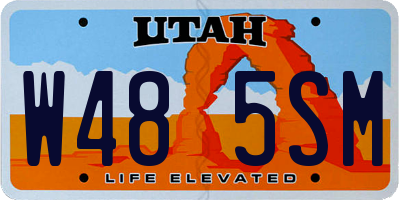 UT license plate W485SM