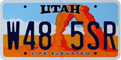 UT license plate W485SR