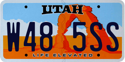UT license plate W485SS
