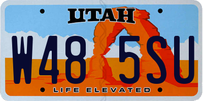 UT license plate W485SU
