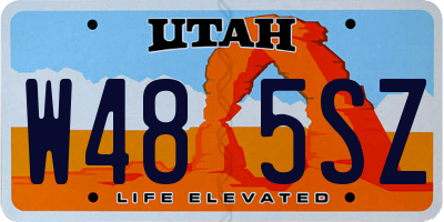 UT license plate W485SZ