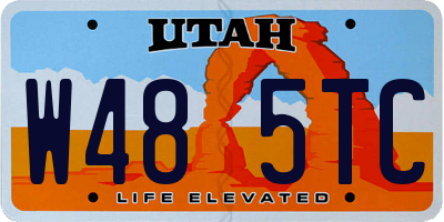 UT license plate W485TC