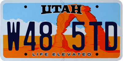 UT license plate W485TD