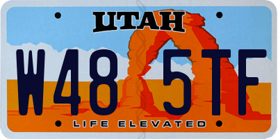 UT license plate W485TF