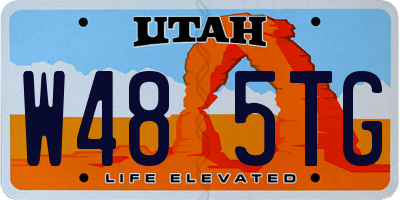 UT license plate W485TG