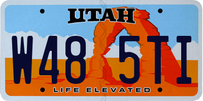 UT license plate W485TI