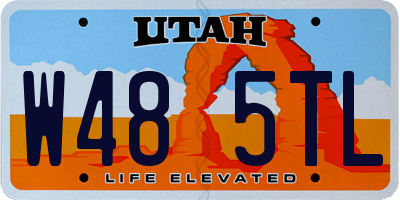 UT license plate W485TL
