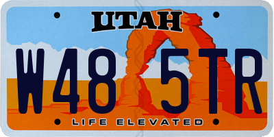 UT license plate W485TR