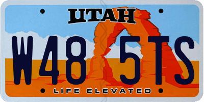 UT license plate W485TS