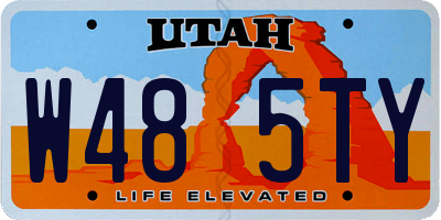 UT license plate W485TY