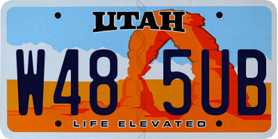 UT license plate W485UB