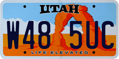 UT license plate W485UC