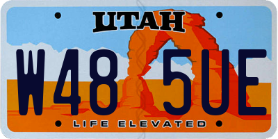 UT license plate W485UE