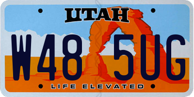 UT license plate W485UG