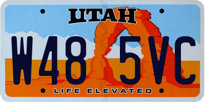 UT license plate W485VC