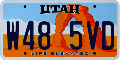 UT license plate W485VD