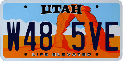 UT license plate W485VE