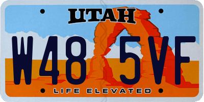 UT license plate W485VF