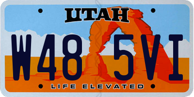 UT license plate W485VI