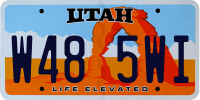 UT license plate W485WI