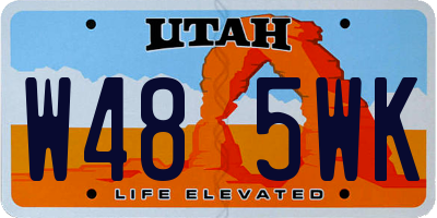 UT license plate W485WK