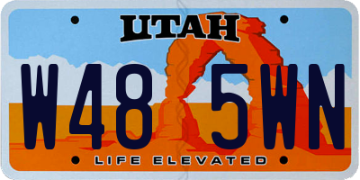 UT license plate W485WN