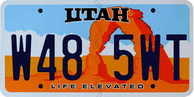 UT license plate W485WT