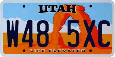UT license plate W485XC