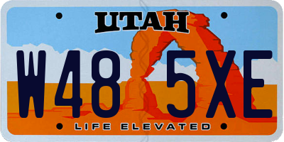UT license plate W485XE