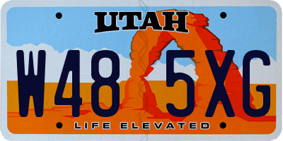 UT license plate W485XG