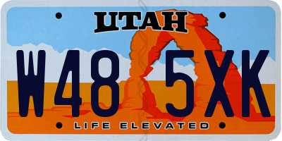 UT license plate W485XK