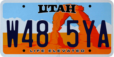 UT license plate W485YA