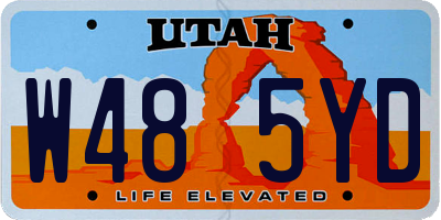 UT license plate W485YD