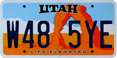 UT license plate W485YE