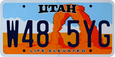 UT license plate W485YG