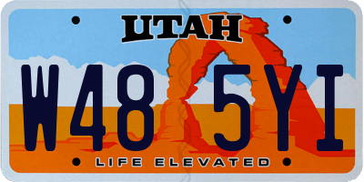 UT license plate W485YI