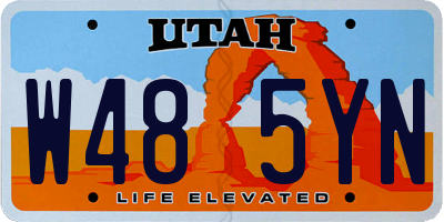 UT license plate W485YN
