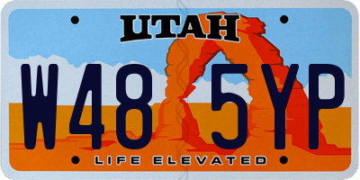 UT license plate W485YP