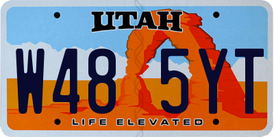 UT license plate W485YT
