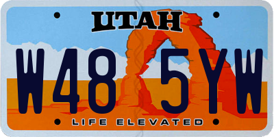 UT license plate W485YW