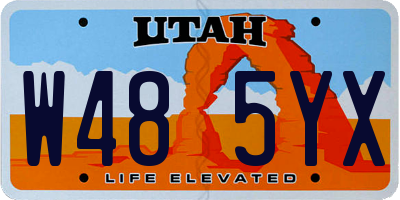 UT license plate W485YX