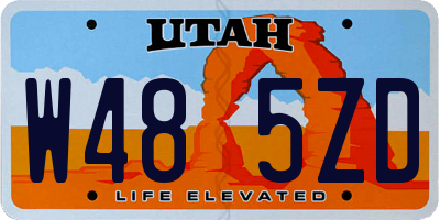 UT license plate W485ZD
