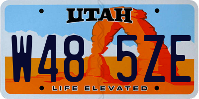 UT license plate W485ZE